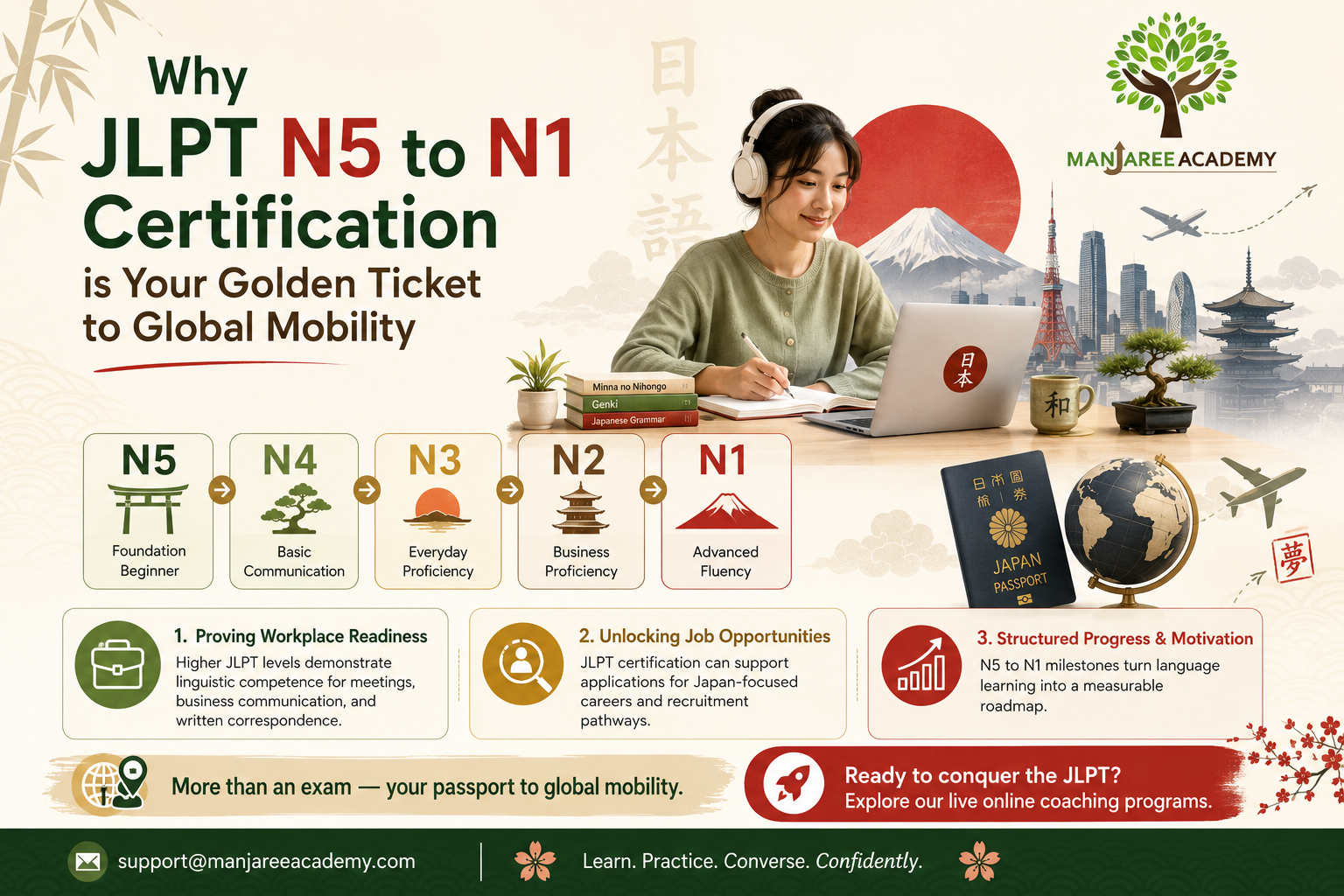 Why JLPT N5 to N1 Certification is Your Golden Ticket to Global Mobility